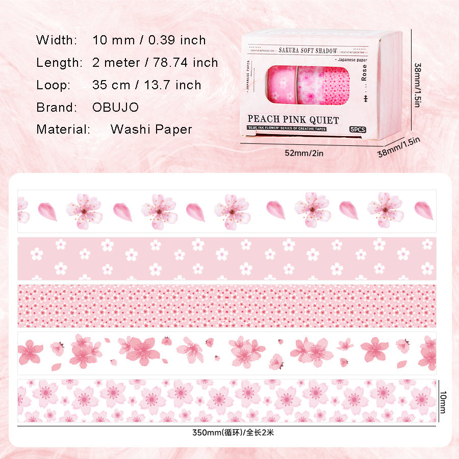 5 Rolls Basic Washi Tape Set QMHF