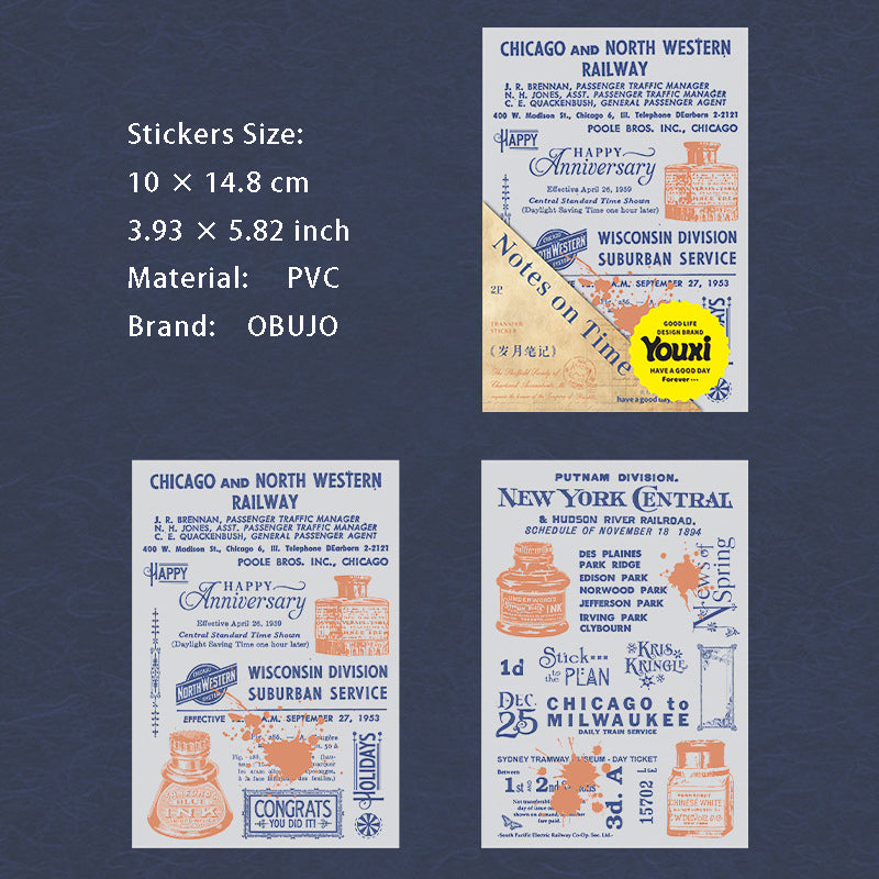 2 Sheets Vintage Transfer Stickers SYBJ