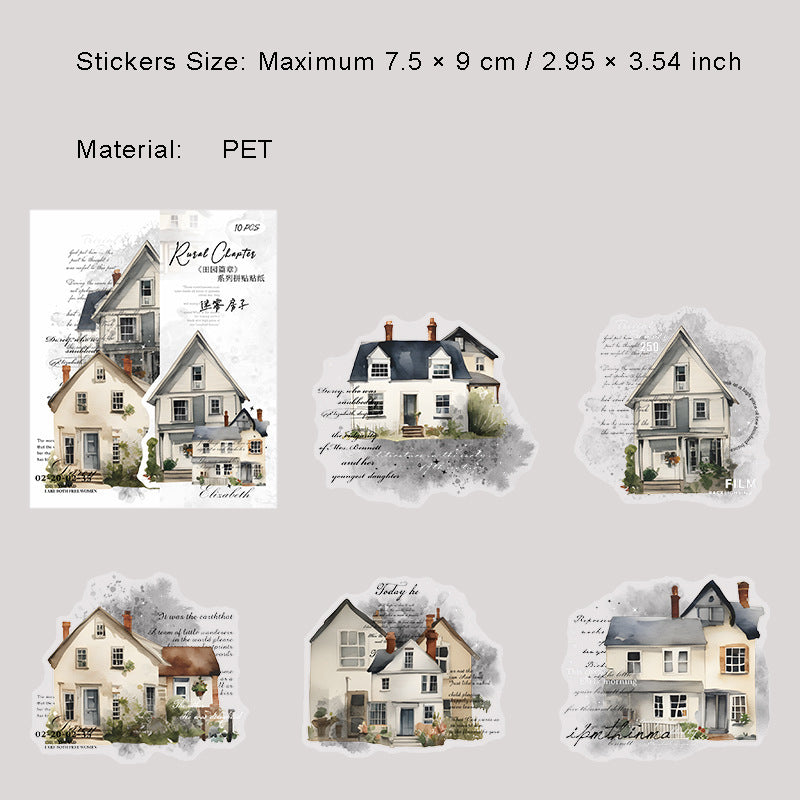 10 Pcs Flower Manor PET Stickers TYPZ