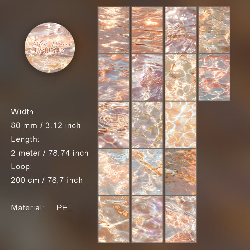 1 Roll Water Texture PET Stickers Tape TLQY
