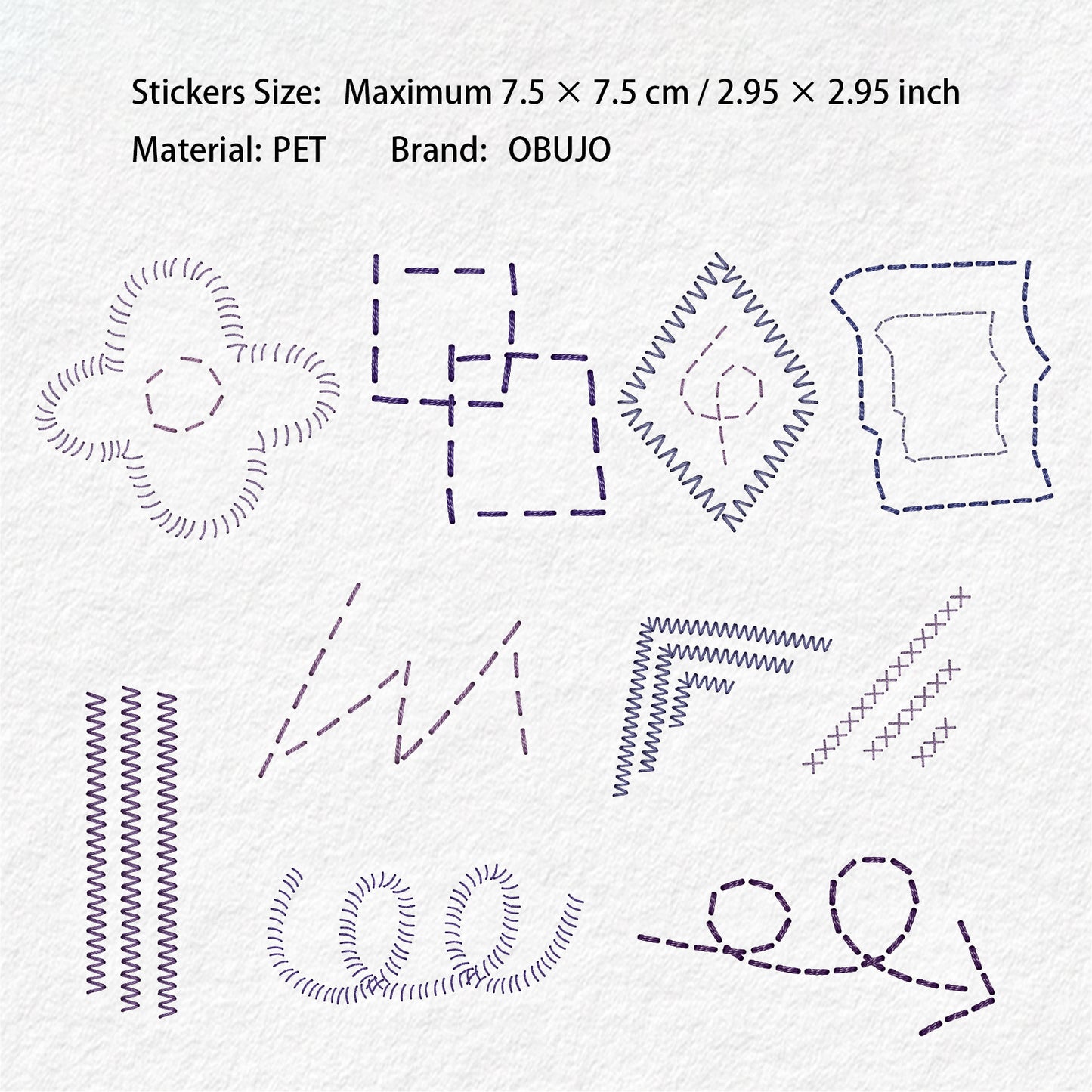 20 Pcs Sewing Patterns PET Stickers XXXL
