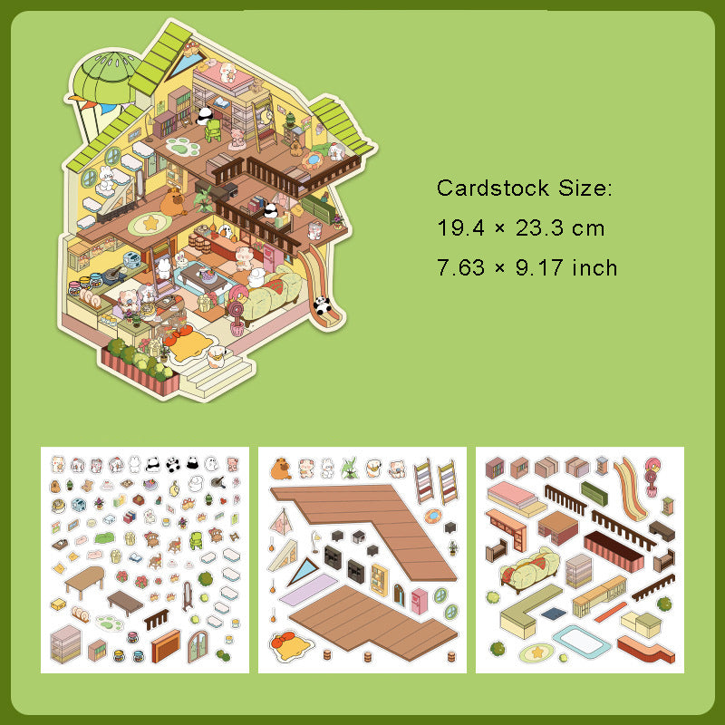 3D Shop Room Scene Stickers Kit KTJS