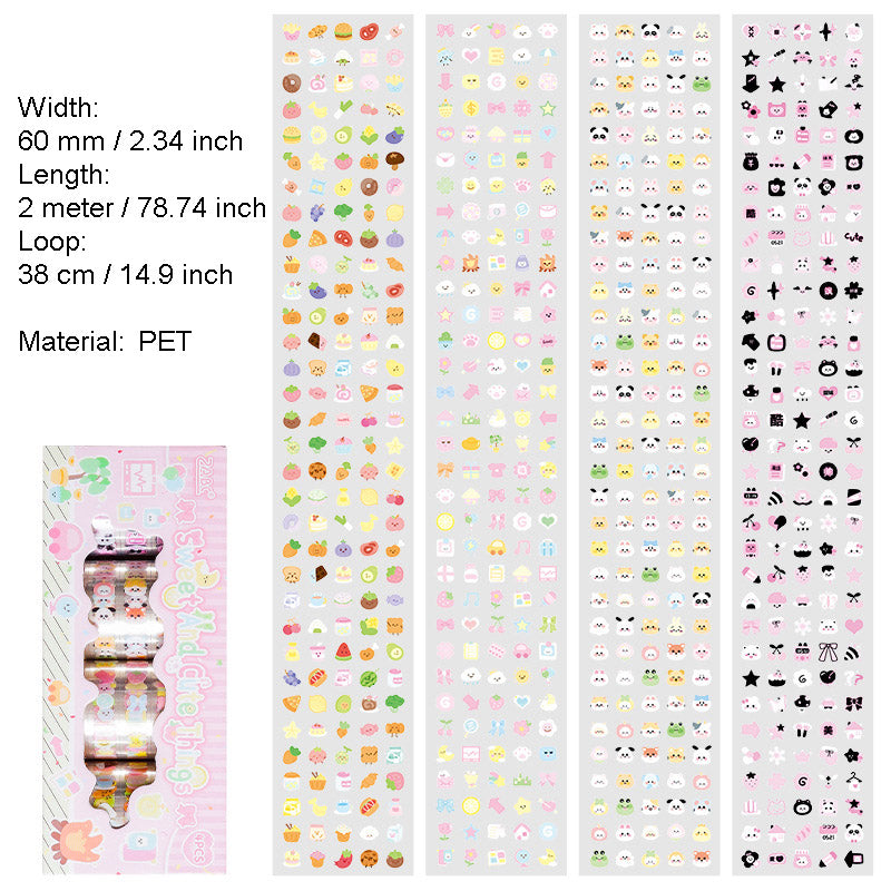 6 Rolls Cute Animal Emoji Planner Stickers Tape Set TYMW
