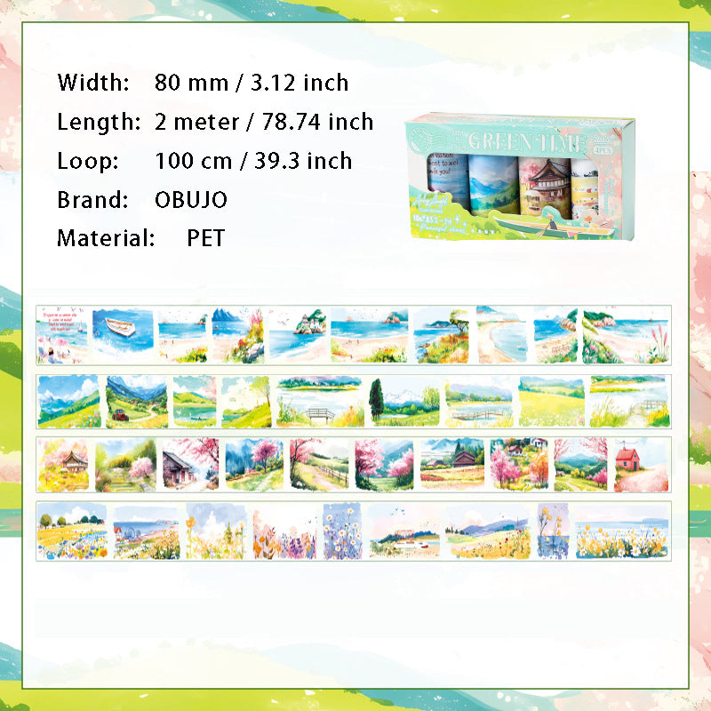 4 Rolls Landscape PET Stickers Tape LYLY
