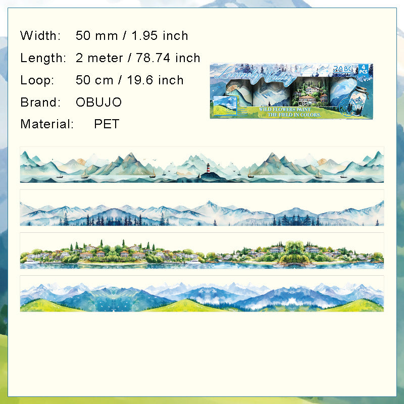 4 Rolls Natural Landscape PET Tape Set RHDY