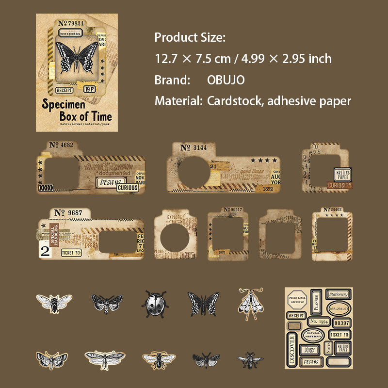 19 Pcs Vintage Frame Junk Journal Stickers SGBBX