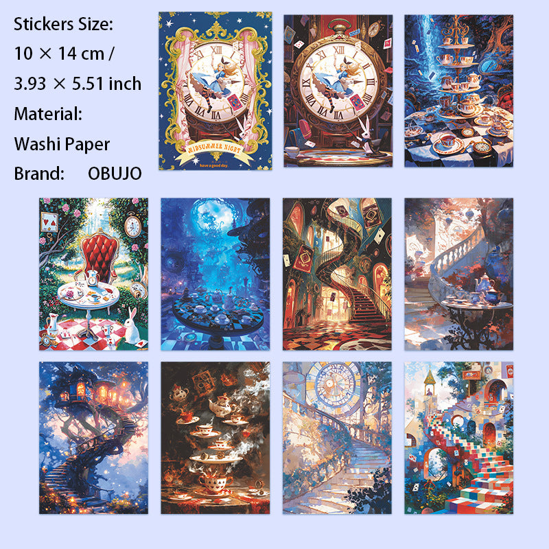 10 Pcs Fairy Tale Washi Stickers ZXYZM