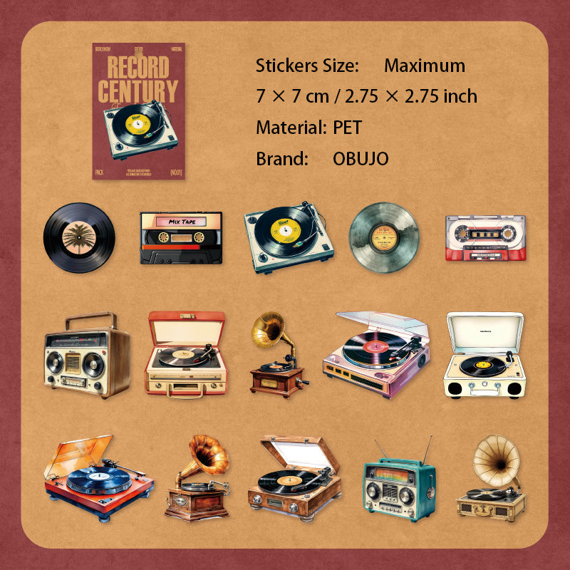 30 Pcs Vintage Journal PET Stickers SJLS