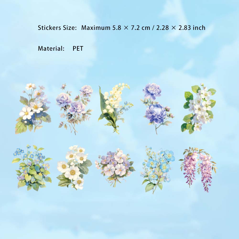 20 Pcs Botanical Plant PET Stickers ZWYX