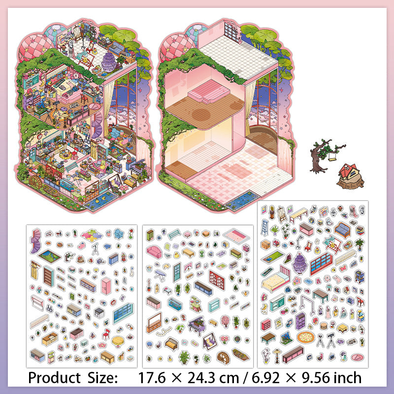 3D House Themed DIY Sickers Kit WDXW20