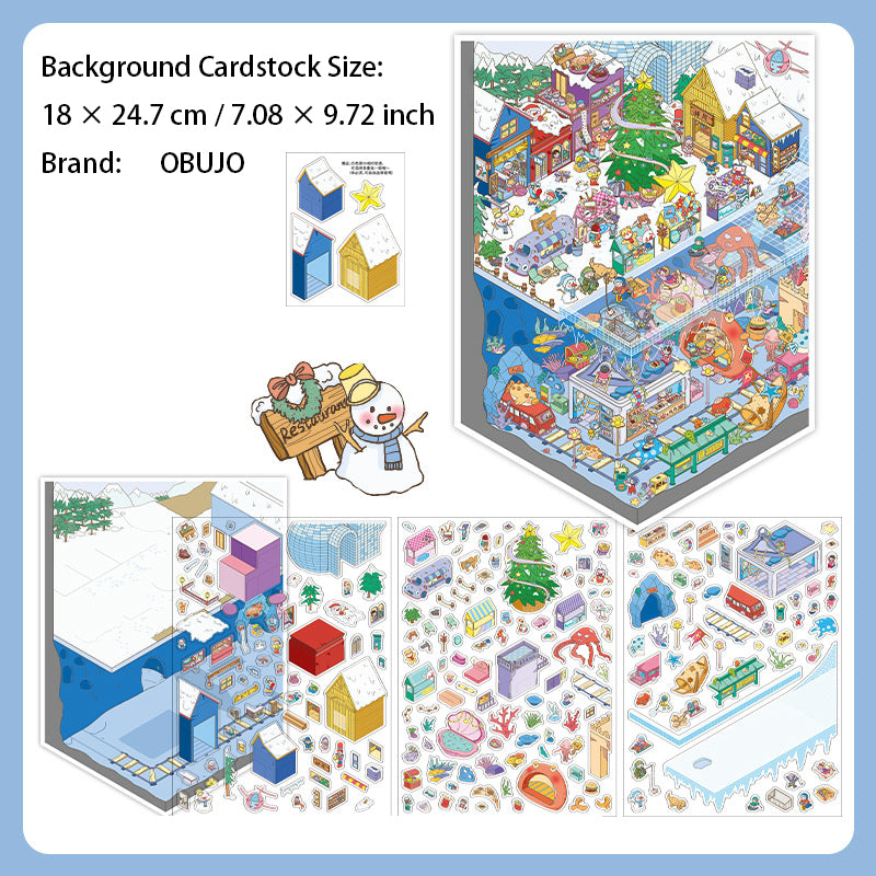 3D Resort Scene DIY Stickers Kit JRYYZ26