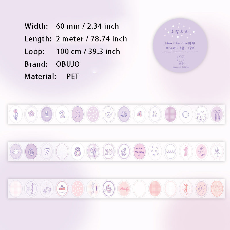 1 Roll Cute Journal PET Stickers Tape YTLY