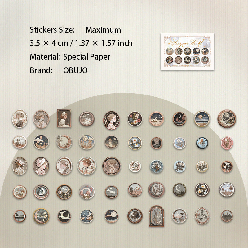 100 Pcs Embossed Wax Seal Stickers HQLSJ