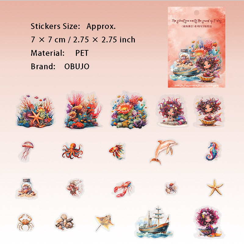 40 Pcs Undersea PET Stickers MHCY