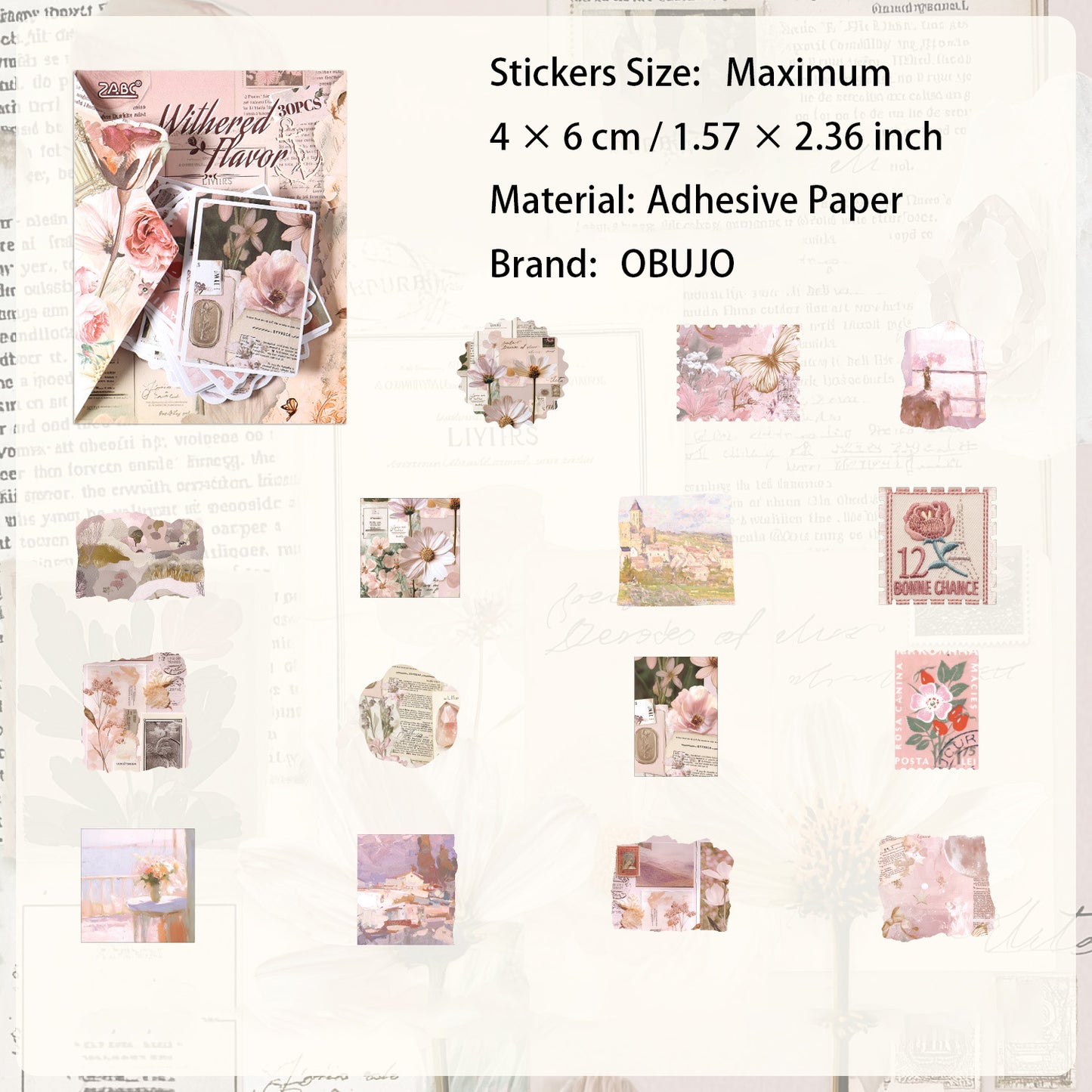20 Pcs Vintage Aesthetic Journal Stickers YAYJ