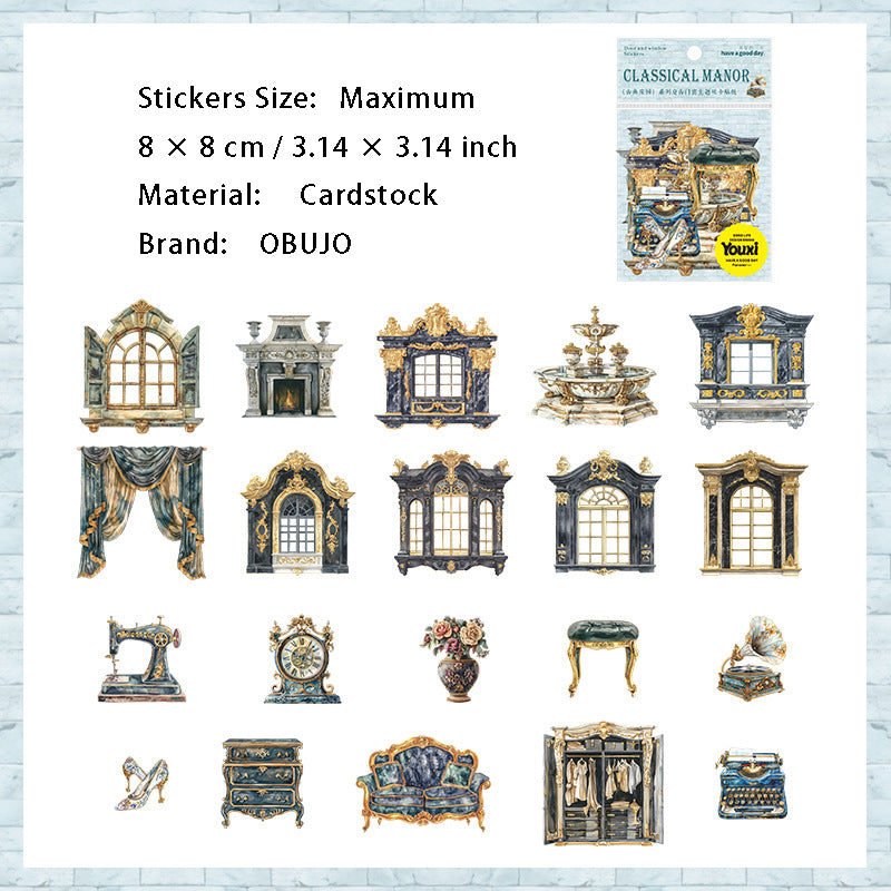 20 Pcs Manor Window Door Stickers GDZY