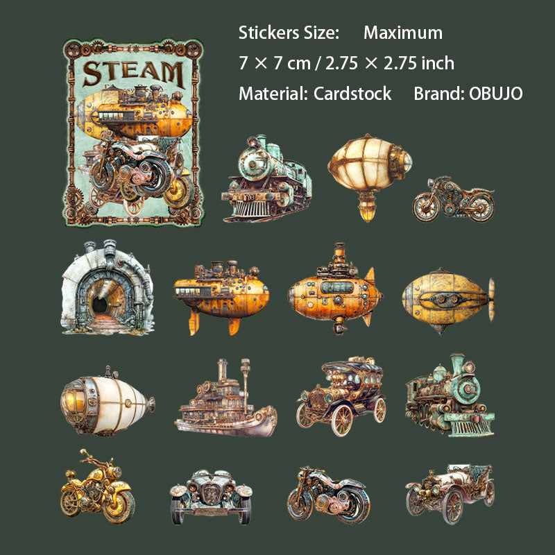 15 Pcs Vintage Punk Cardstock Stickers ZQHXL