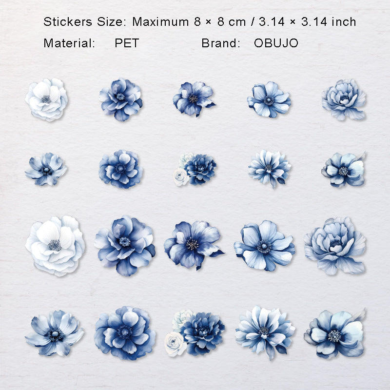 20 Pcs Peony Flower PET Stickers LLSHY