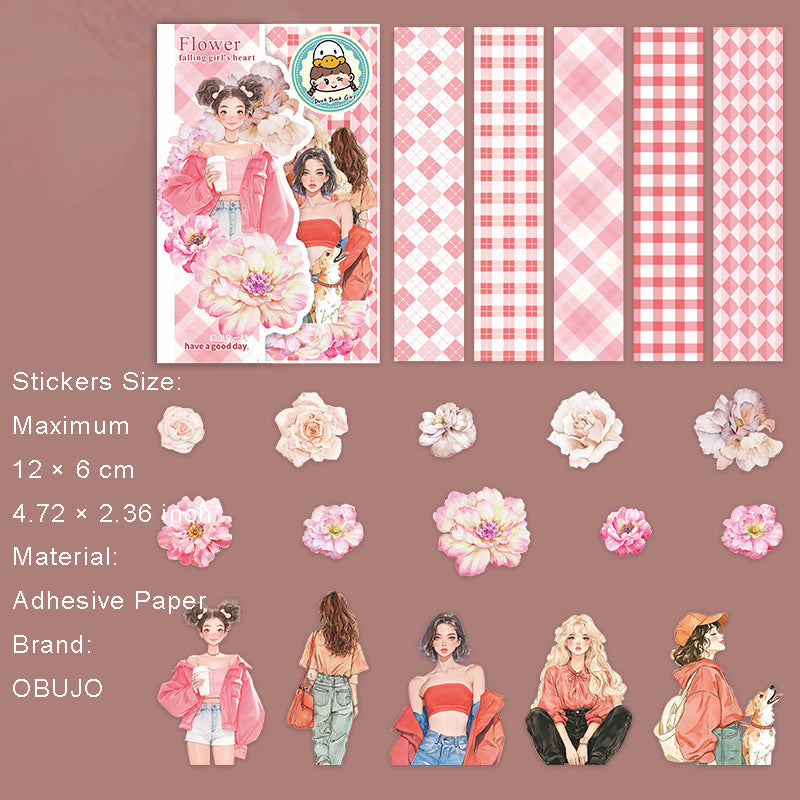 20 Pcs Flower Girl Stickers HLSN