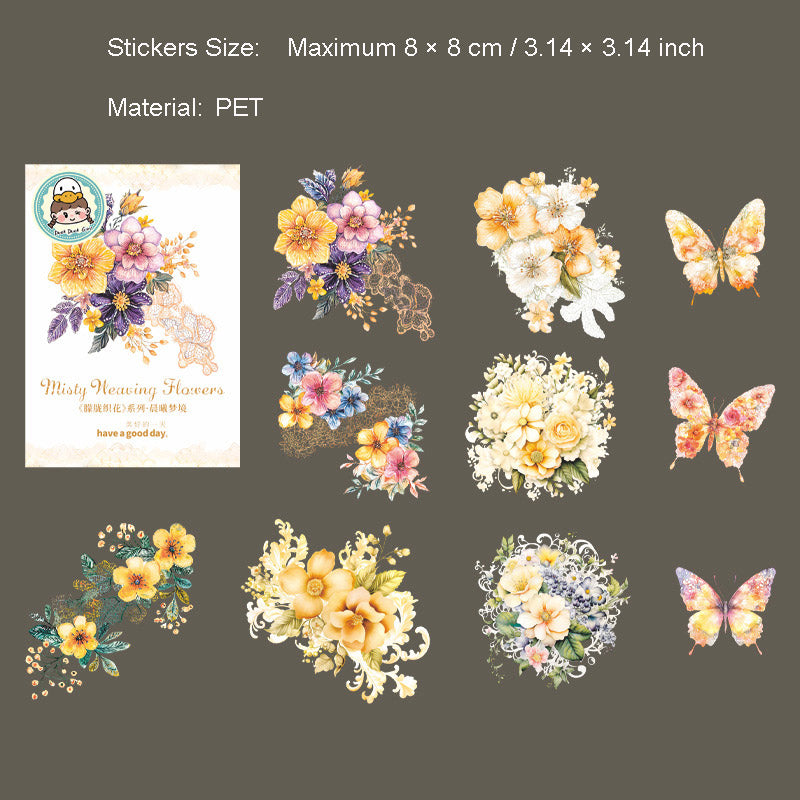 10 Pcs Lace Flower PET Stickers MLZH