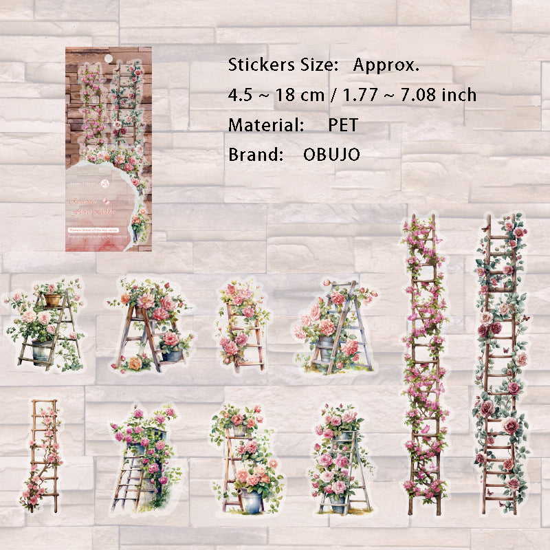 10 Pcs Garden Theme PET Stickers YLFH