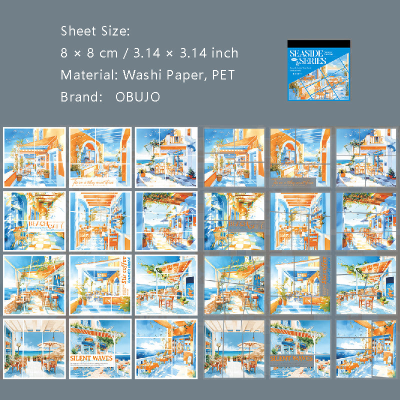 24 Sheets Seaside Town Stickers Book HBXL