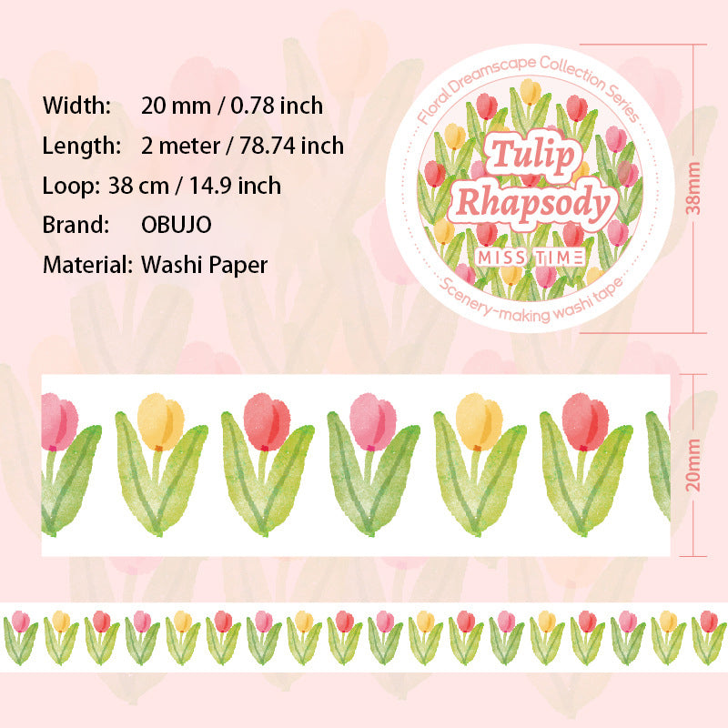1 Roll Abstract Flowers Washi Tape HYJX