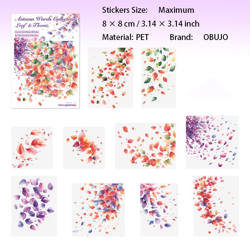 20 Pcs Autumn Leaves PET Stickers QYJXL