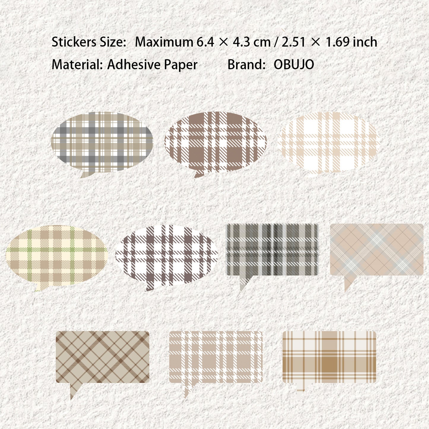 20 Pcs Grid Dialog Journal Stickers DHXL