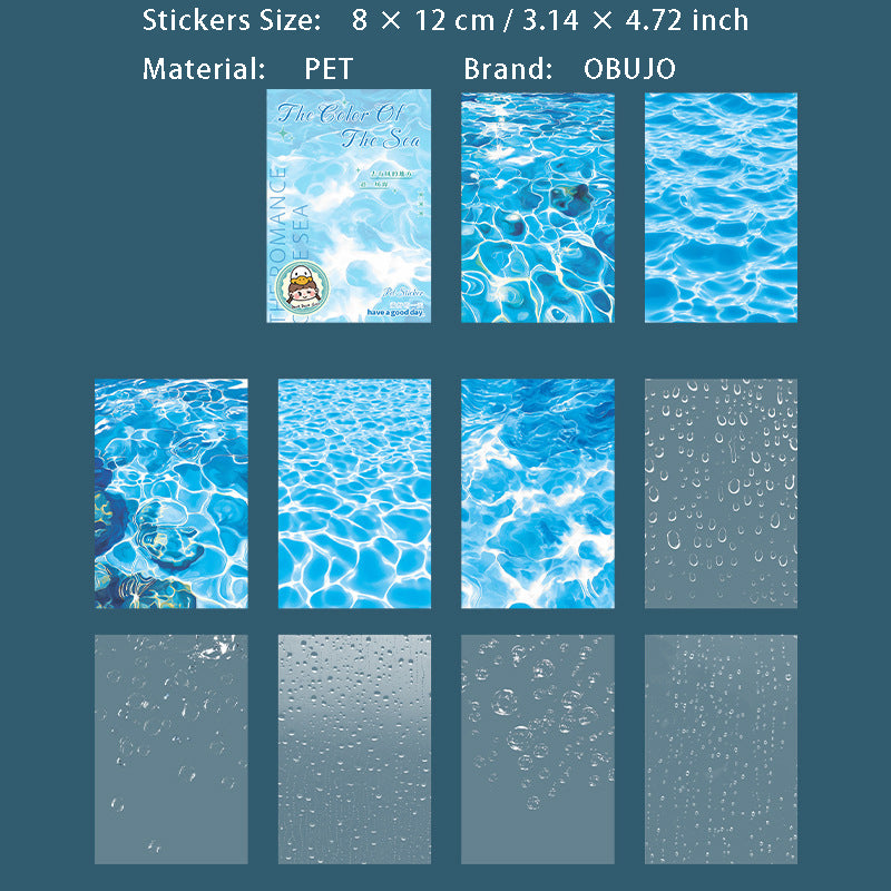 10 Pcs Sea Ocean PET Stickers HDYS