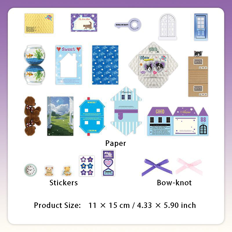 24 Pcs Creative Junk Journal Paper and Stickers Kit JMBGZ
