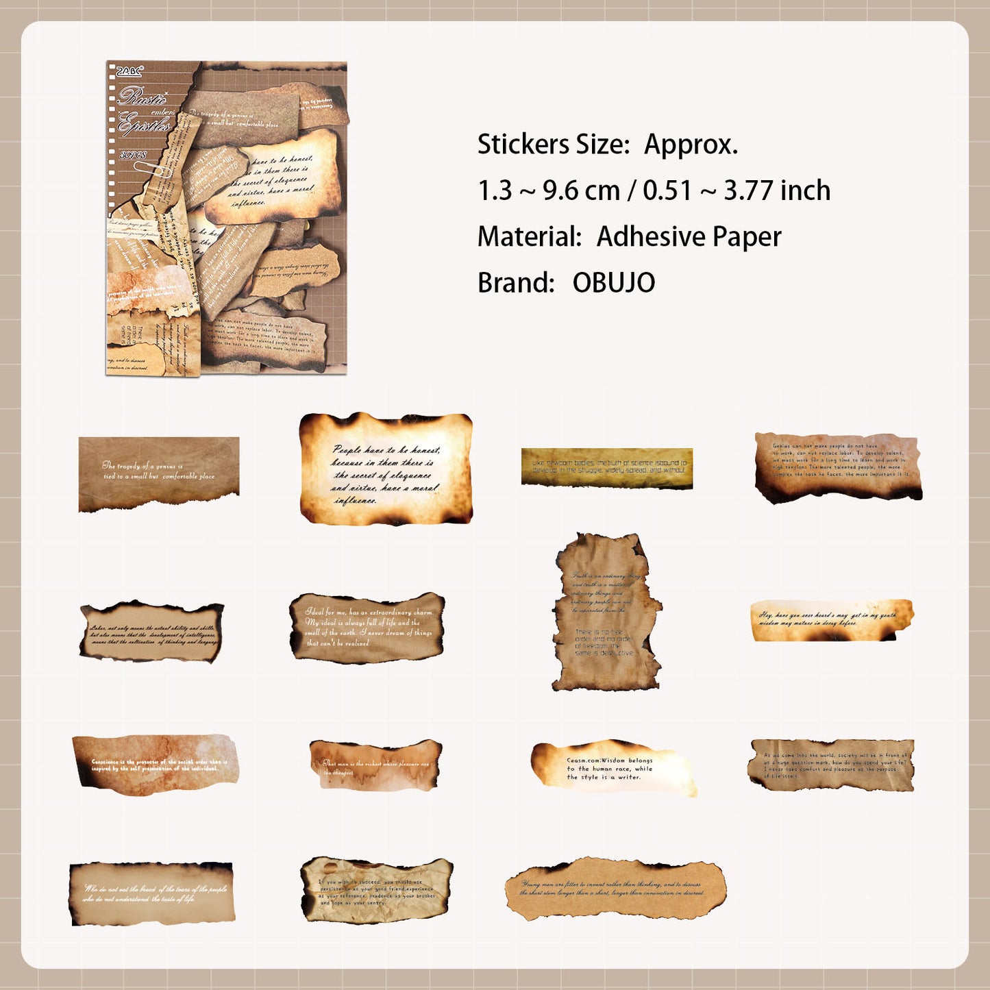 20 Pcs Vintage Letter Stickers HYXJ