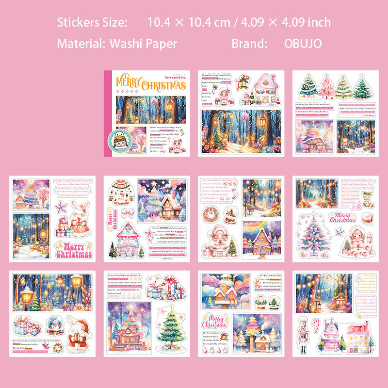 20 Pcs Christmas PET Stickers Book SDTJ