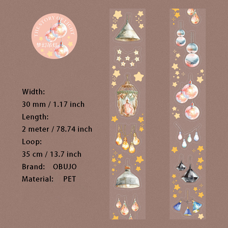 1 Roll Desk Lamp PET Stickers Tape GZGS