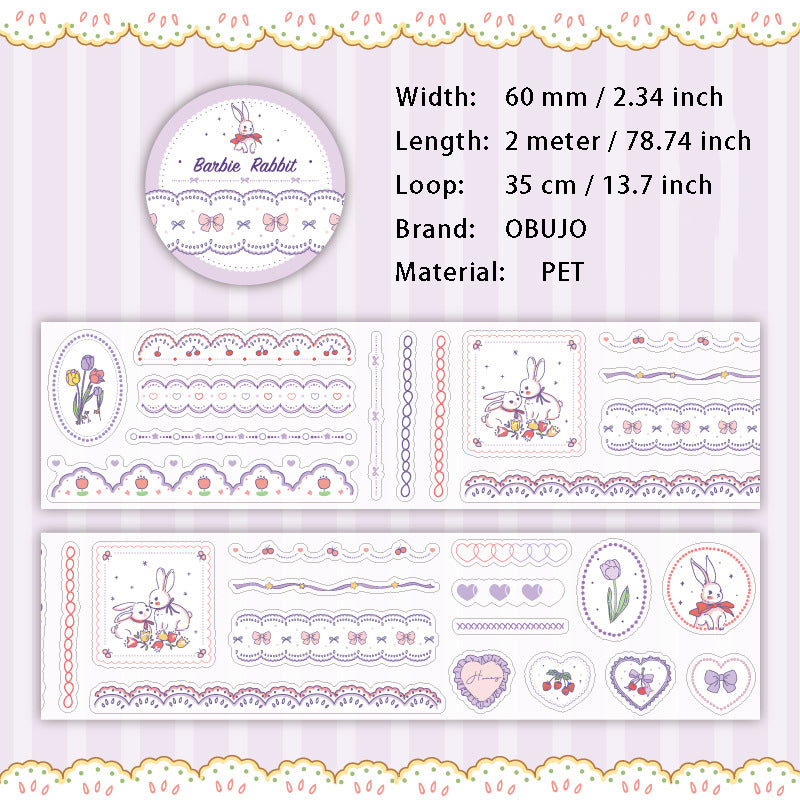 1 Roll Cute Planner PET Stickers Tape CMTX