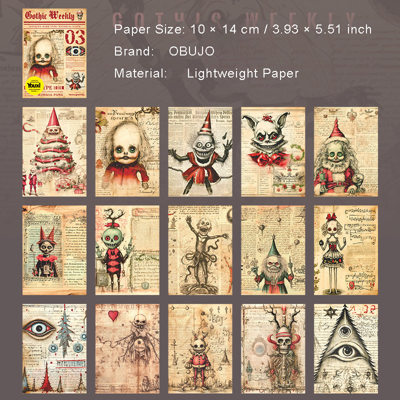 30 Pcs Gothic Vintage Newspaper Journal Paper GTZK