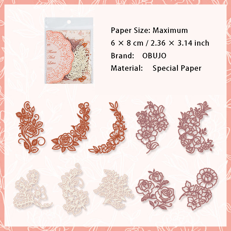 20 Pcs Hollow Cutout Paper Flower Leaf ZMFH