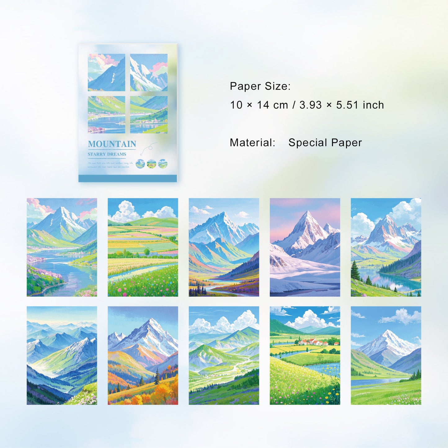 20 Pcs Oli Painting Landscape Scrapbook Paper XMFG