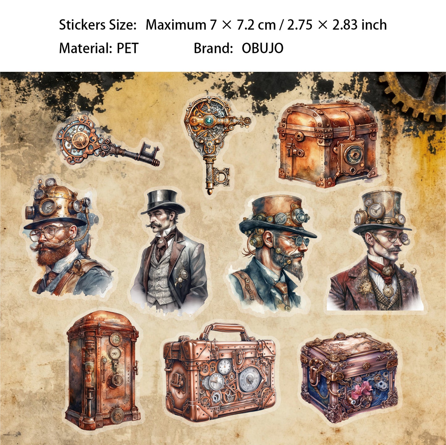 20 Pcs Age of Steam PET Stickers ZQSD