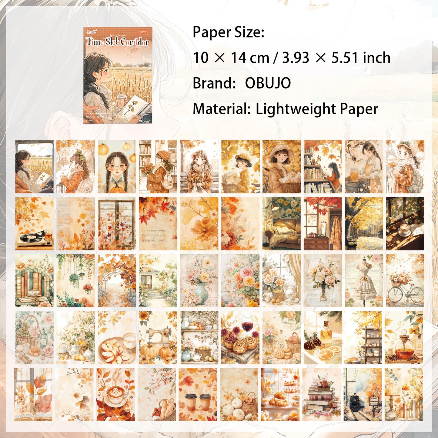 50 Sheets Classic Girl Journal Paper SXHL