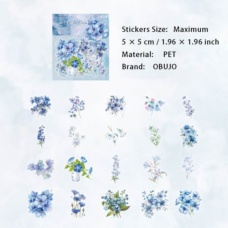 40 Pcs Flower PET Stickers LMHD