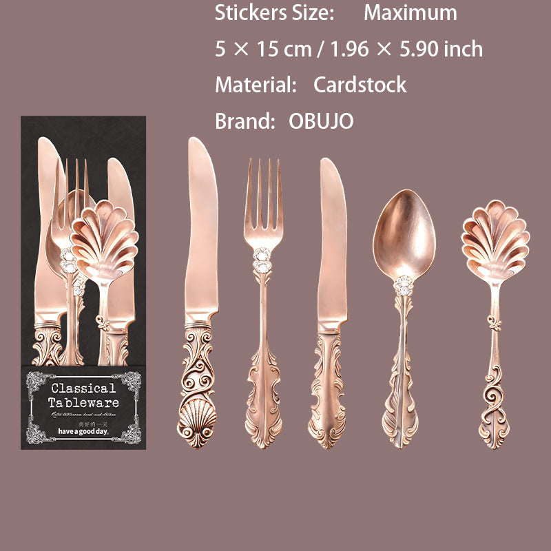 10 Pcs Dinnerware Themed Cardstock Stickers GDCJ