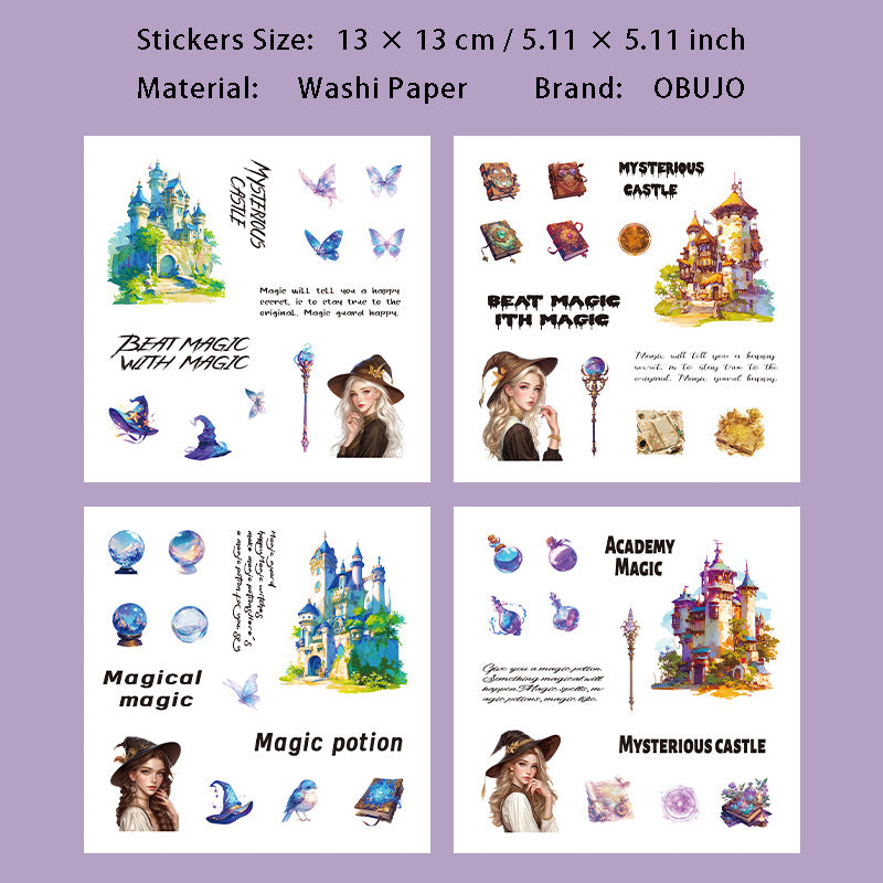 8 Sheets Journal PET Stickers XTXB