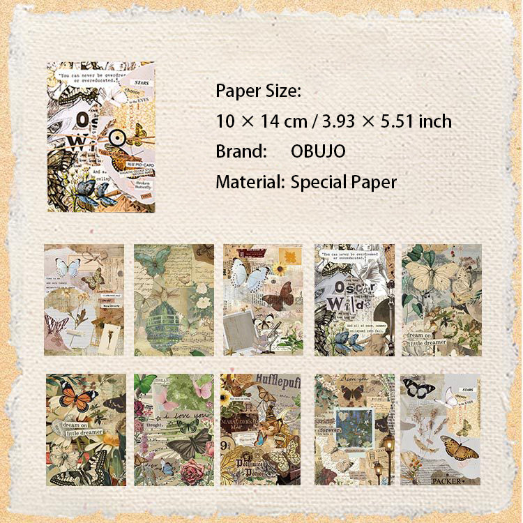 30 Sheets Vintage Collage Journal Paper PTGF