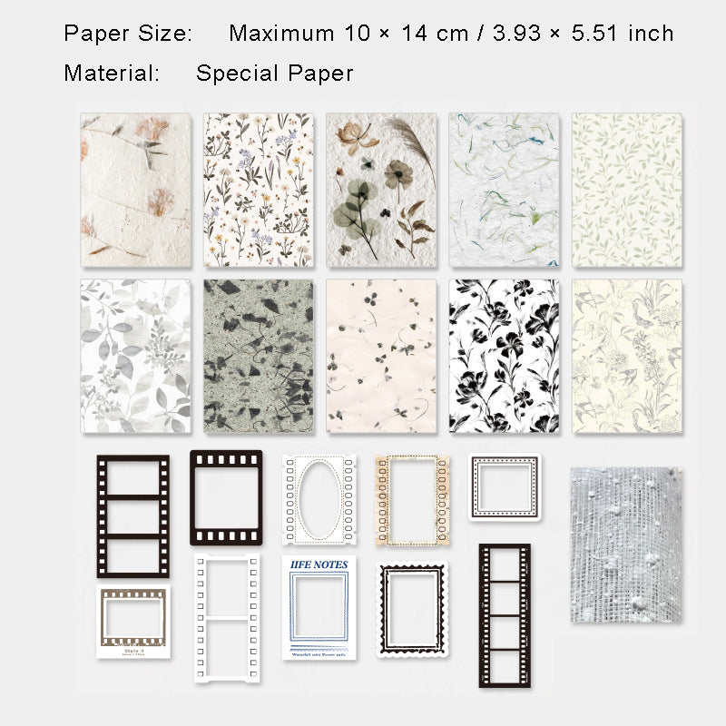 23 Pcs Vintage Scrapbook Paper Kit MSYX