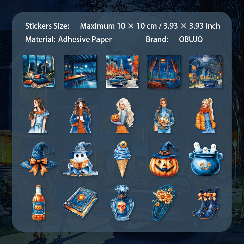 20 Pcs Hallowoon Theme PET Stickers JXWSY