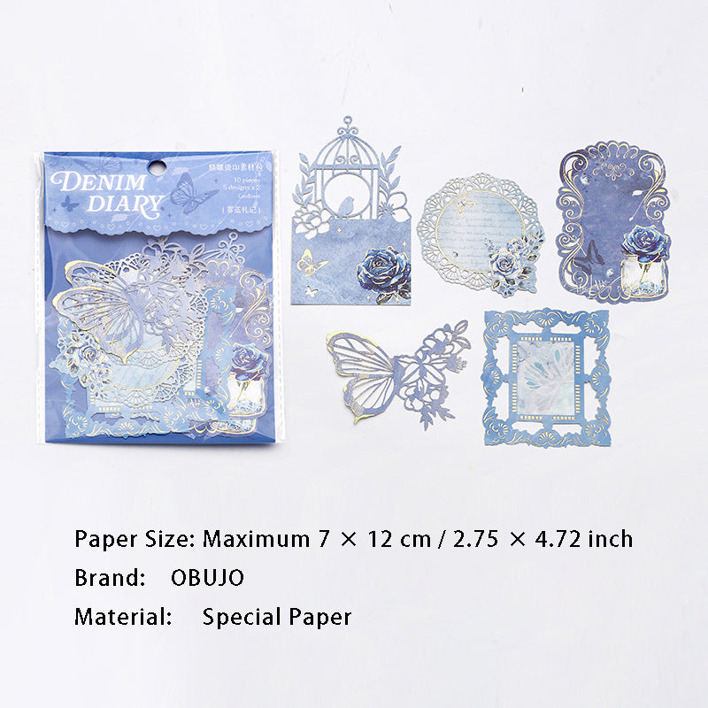 10 Pcs Gold Foil Hollow Cutout Paper FGXY