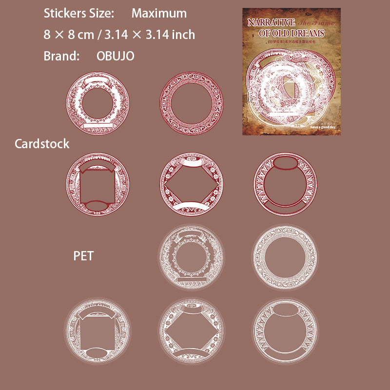 20 Pcs Vintage PET and Cardstock Stickers JMXS