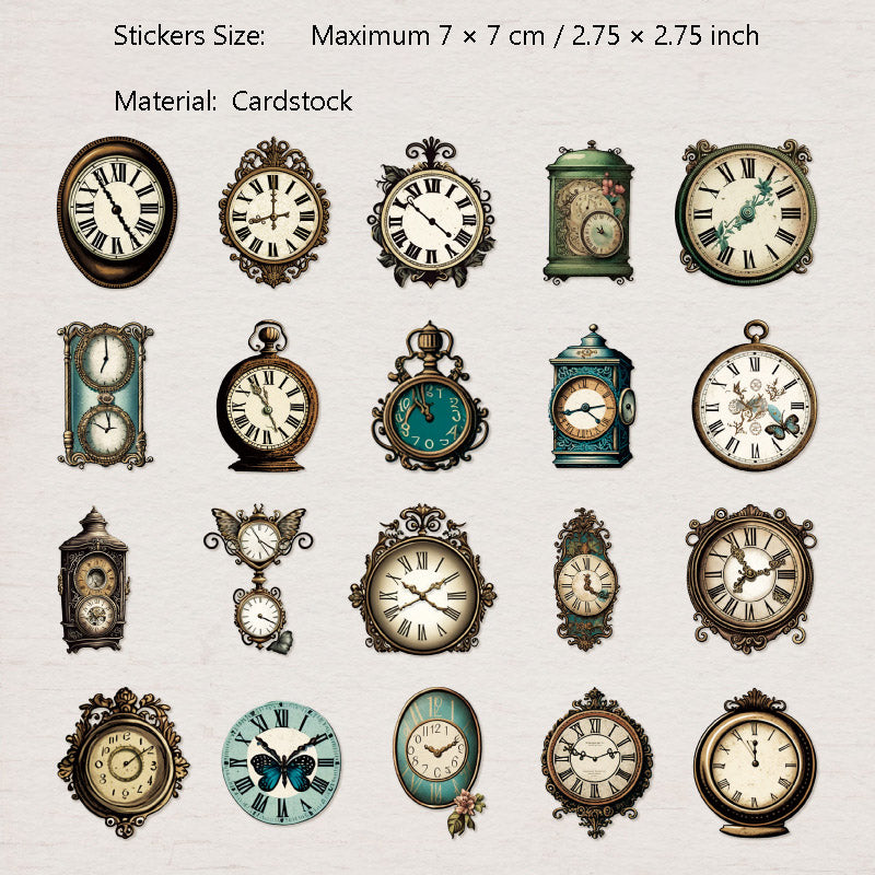 20 Pcs Vintage Cardstock Stickers GDSC