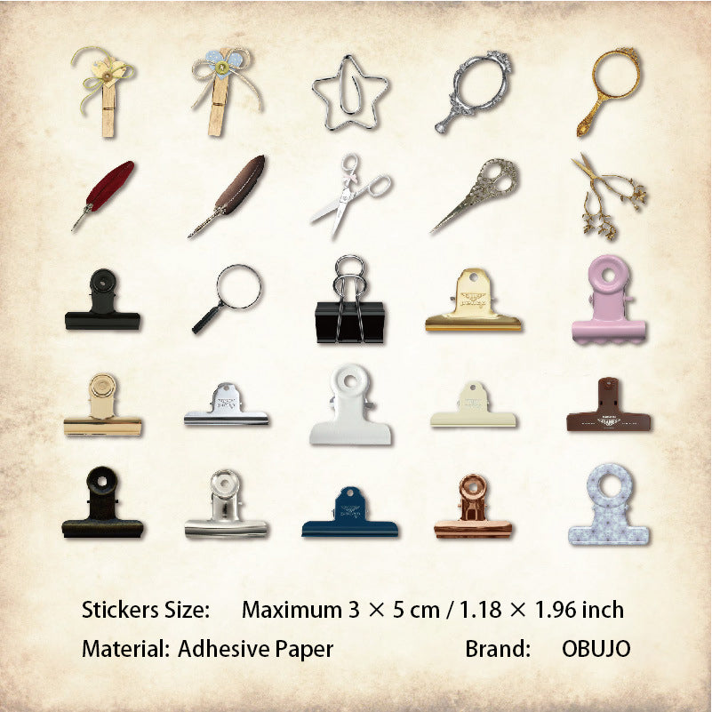 50 Pcs Vintage Journal Stickers HJSY